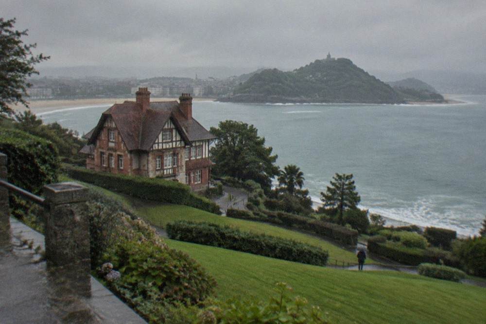 The garden slopes below Miramar Palace running down towards the sea
