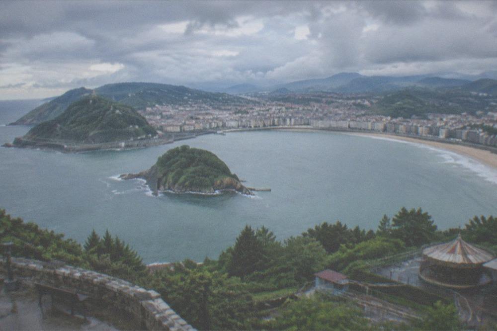 Clouds passing over the bay as seen from the hilltop on an Atlantic afternoon