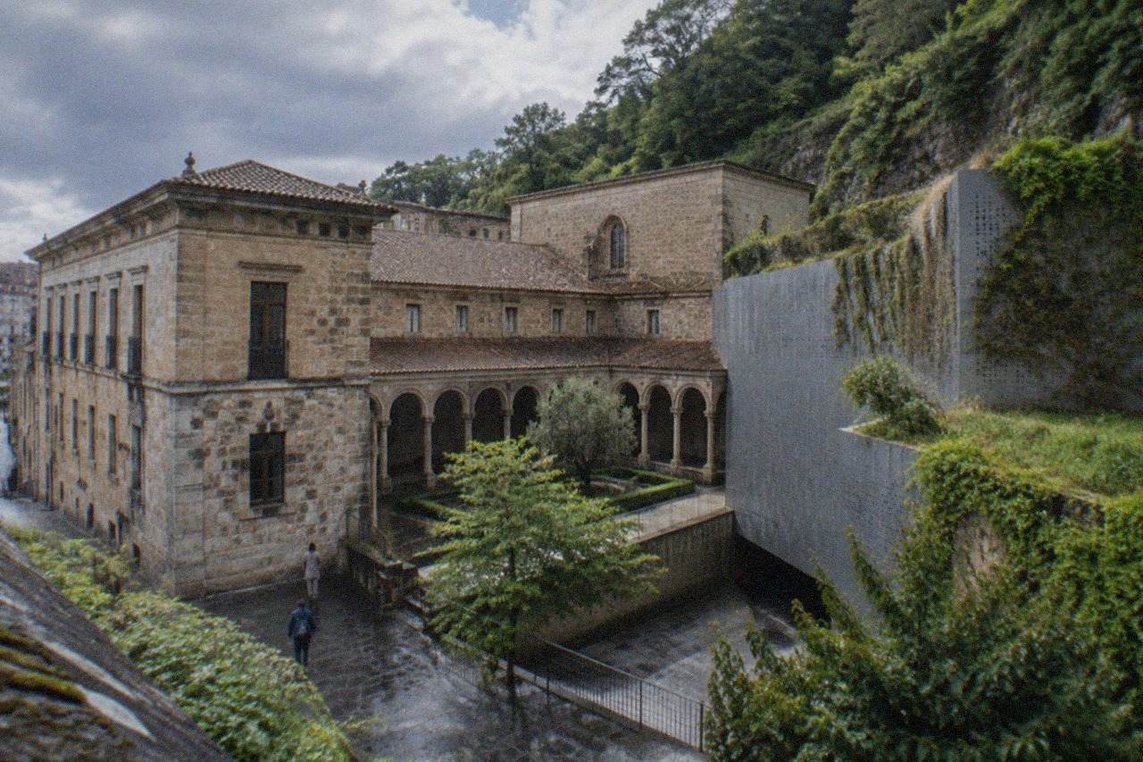 The stone facade of the San Telmo Museoa at the edge of the Old Town in San Sebastián