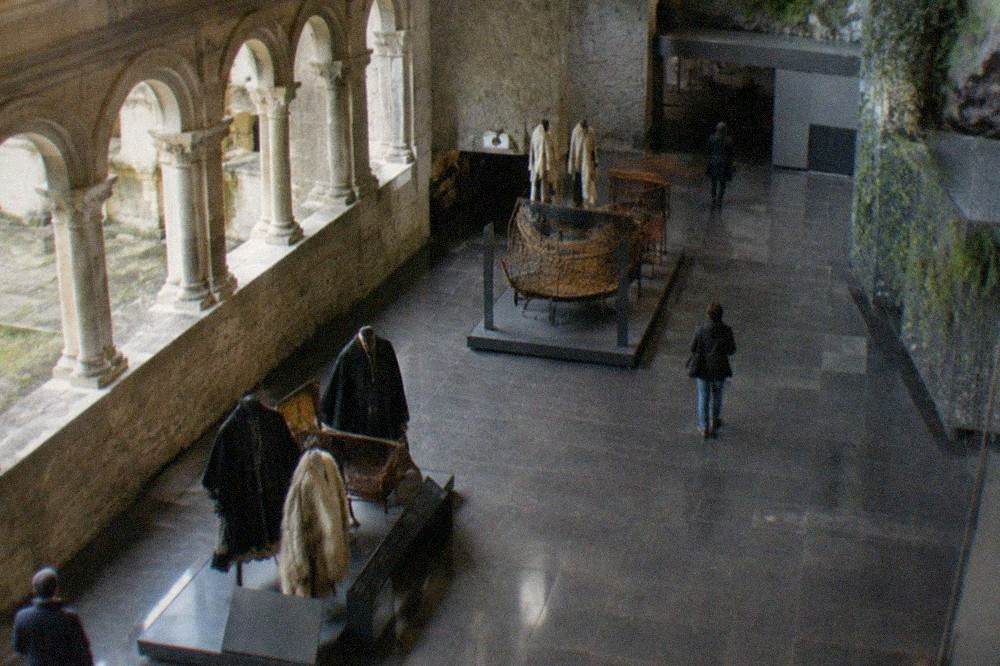 A gallery interior of the San Telmo Museoa with displays about Basque culture