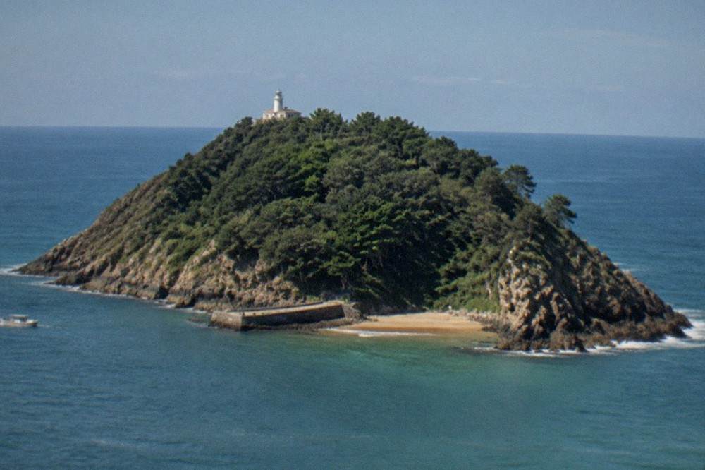 The northern side of Santa Clara Island with its small beach and the open sea beyond