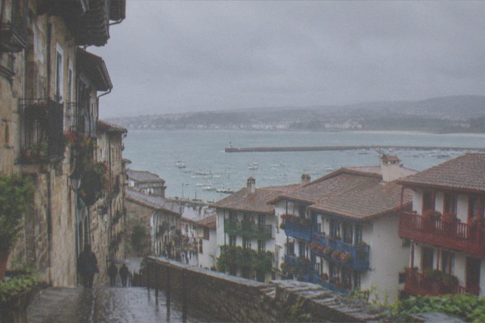 The Bidasoa river mouth with the coast of Hendaye visible across the water