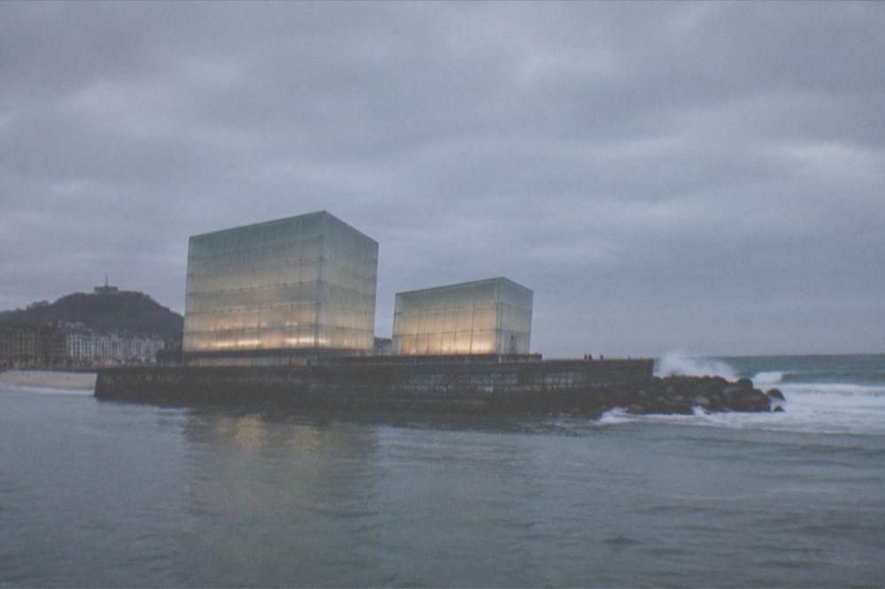The Kursaal concert hall cubes beside the Urumea river mouth