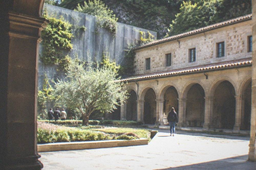 The stone facade and courtyard of San Telmo museum at the edge of the Old Town