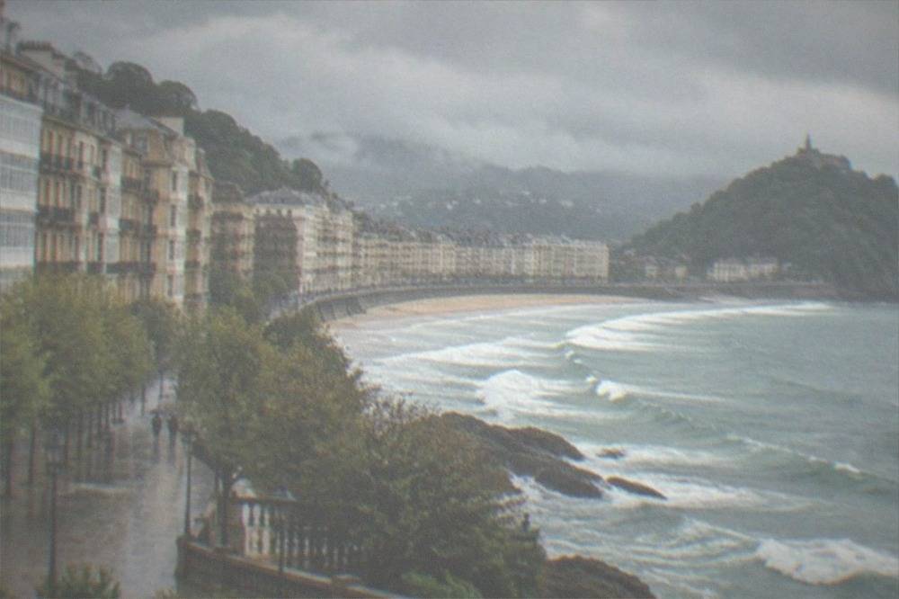 Waves and cloud over the Bay of Biscay seen from a headland near San Sebastián