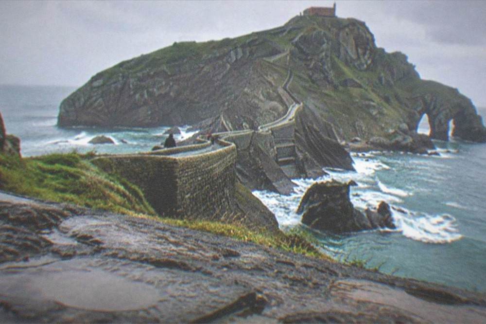 The walled hilltop hermitage of Gaztelugatxe above the sea on the Basque coast
