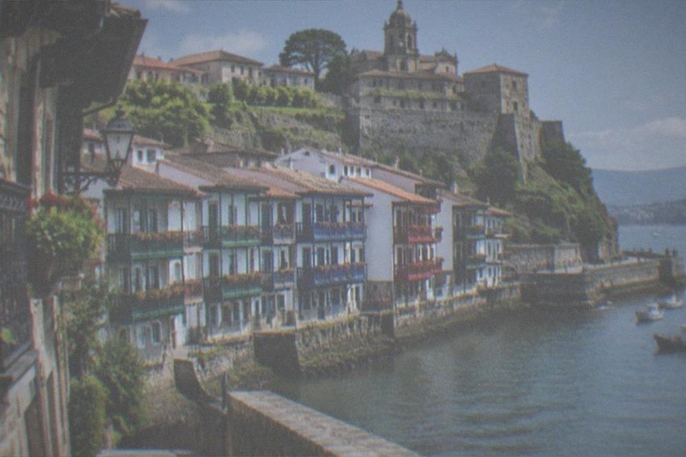 The historic walled hill town of Hondarribia above the Bidasoa estuary near the French border