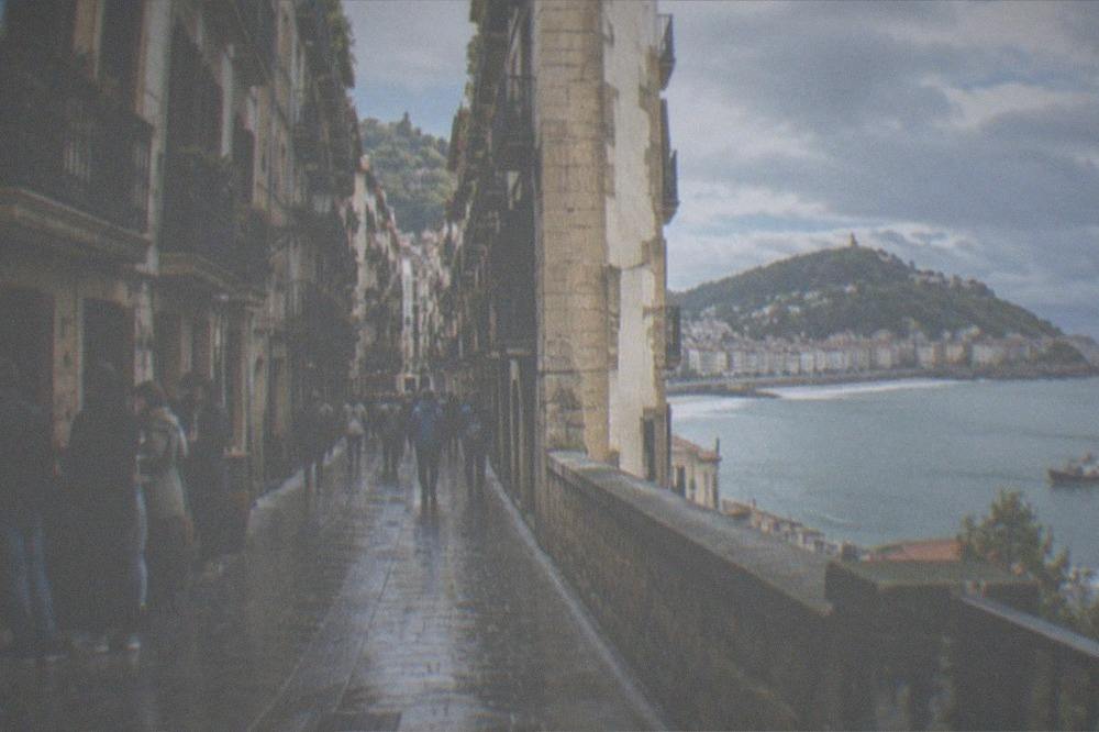 Coastal road view over the Gipuzkoa coastline with fishing towns along the water